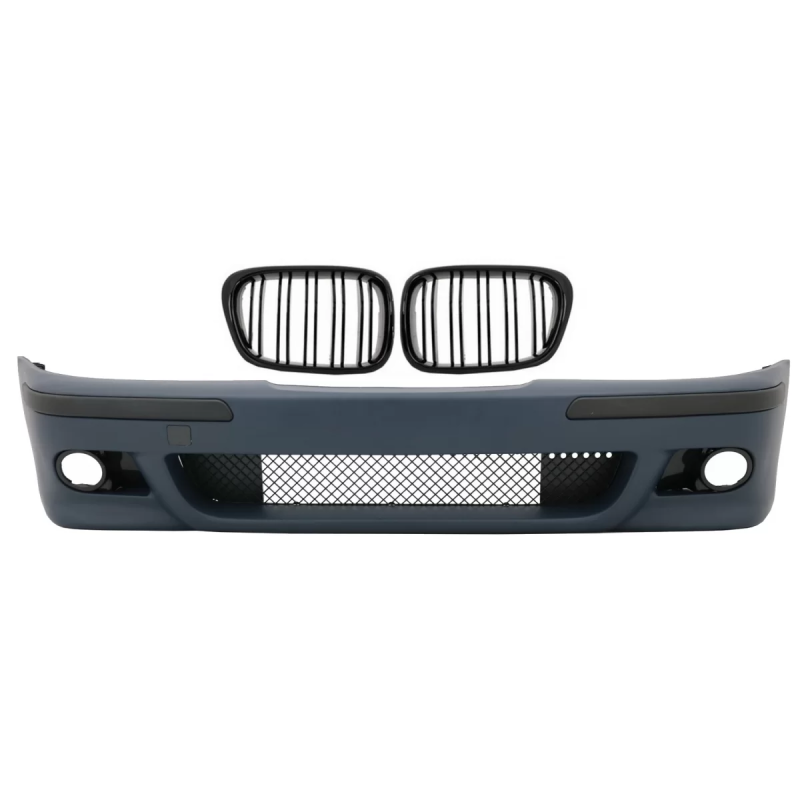 Paraurti anteriore Central Grilles doppia striscia nero lucido compatibile con BMW 5 Serie E39 (1995