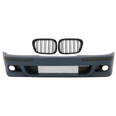 Paraurti anteriore Central Grilles doppia striscia nero lucido compatibile con BMW 5 Serie E39 (1995