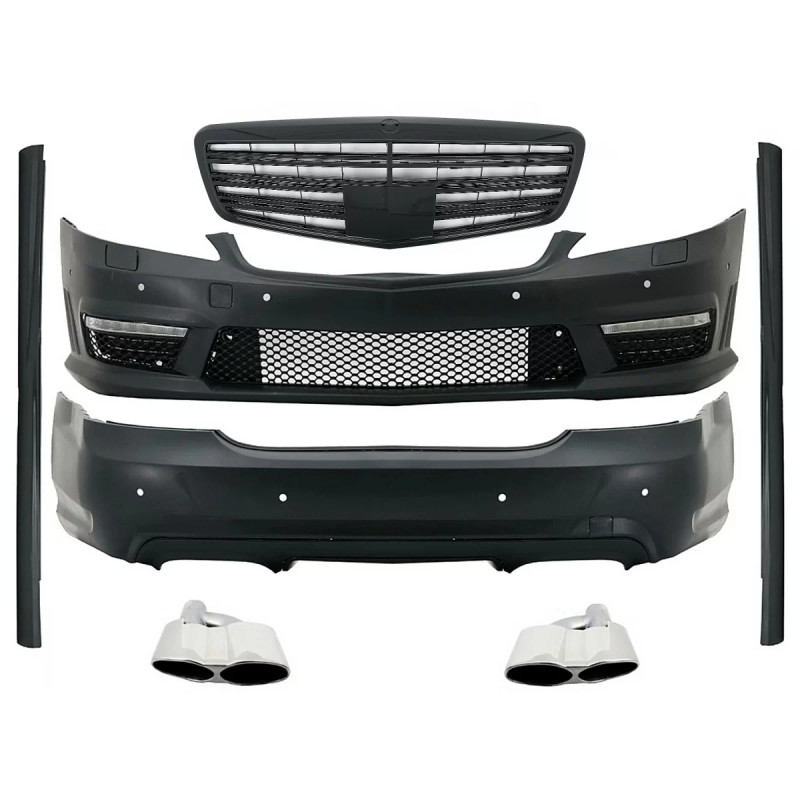 Kit carrozzeria compatibile con Mercedes S-Classe W221 (2005-2011) con Griglia anteriore nero lucido
