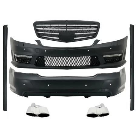 Kit carrozzeria compatibile con Mercedes S-Classe W221 (2005-2011) con Griglia anteriore nero lucido