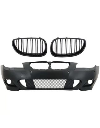 Paraurti anteriore con Central Grille Shiny nero compatibile con BMW 5 Serie E60 E61 (2003-2007) des