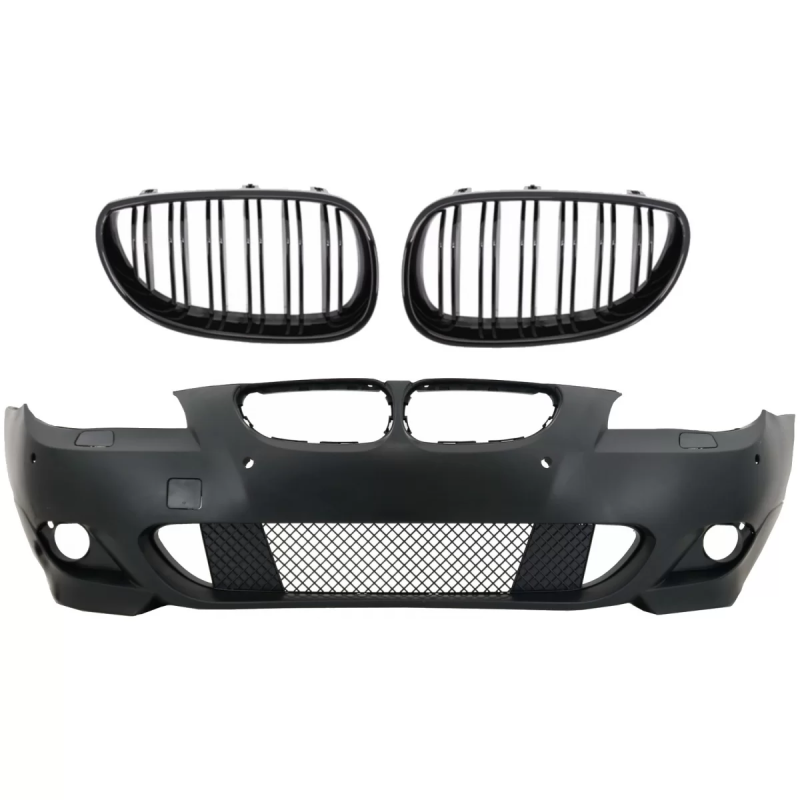 Paraurti anteriore con Central Grille Shiny nero compatibile con BMW 5 Serie E60 E61 (2003-2007) des