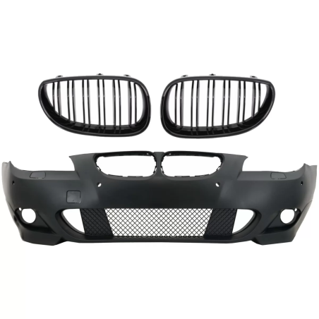 Paraurti anteriore con Central Grille Shiny nero compatibile con BMW 5 Serie E60 E61 (2003-2007) des