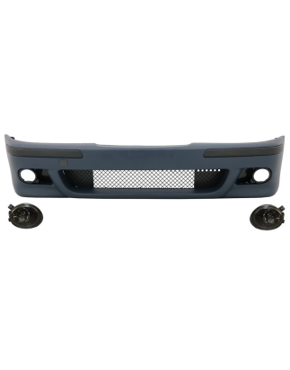 Paraurti anteriore compatibile con BMW 5 Serie E39 (1995-2003) con Fendinebbia lente fumè look M5 (