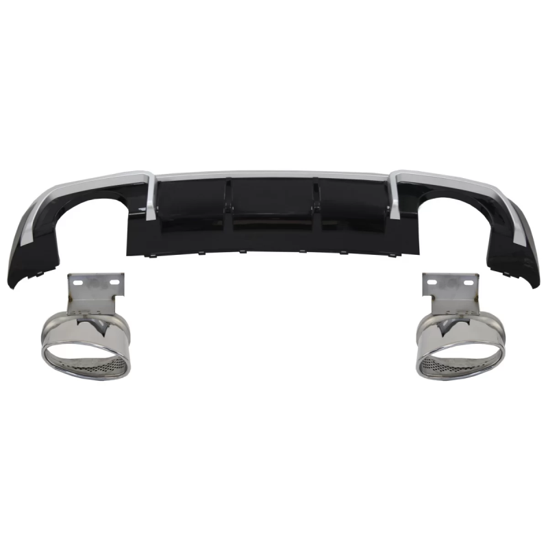 Paraurti posteriore Spoiler Diffusore con Terminali di scarico compatibile con Audi A3 8V Sline Face