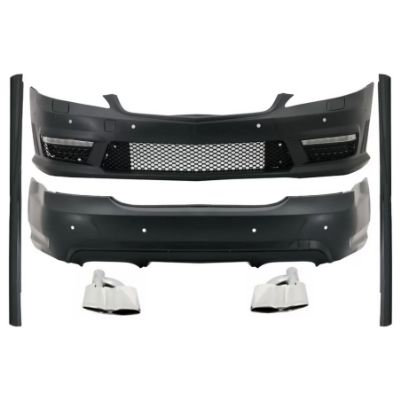 Kit carrozzeria compatibile con Mercedes S-Classe W221 (2005-2011) LWB Minigonne laterali Terminali 