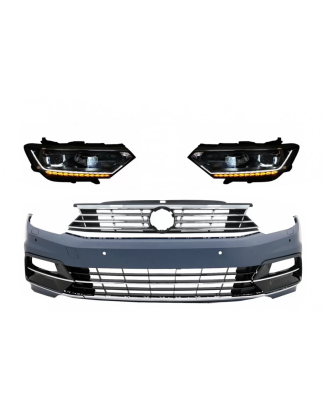 Paraurti anteriore compatibile con VW Passat B8 3G (2015-2018) R-Line con Fari anteriori LED Matrix 