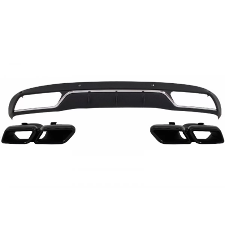 Diffusore posteriore & Terminali di scarico compatibile con Mercedes C-Classe W205 S205 (2014-2018) 