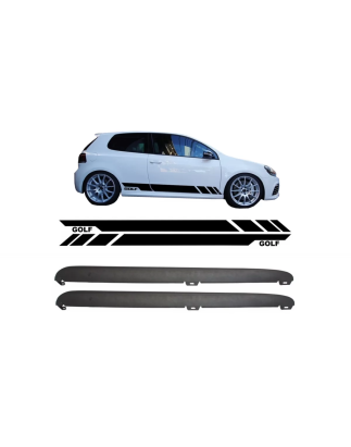 Minigonne laterali con Side Decals Sticker Vinyl nero compatibile con VW Golf VI 6 (2008-2014) GTI d