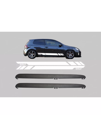Minigonne laterali con Side Decals Sticker Vinyl White compatibile con VW Golf VI Golf 6 (2008-2014)