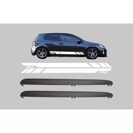 Minigonne laterali con Side Decals Sticker Vinyl White compatibile con VW Golf VI Golf 6 (2008-2014)