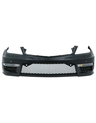 Paraurti anteriore compatibile con Mercedes C-Classe W204 (2012-in poi) C63 Facelift look con Grigli