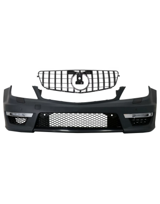 Paraurti anteriore compatibile con Mercedes C-Classe W204 (2012-in poi) C63 design Facelift con Cent