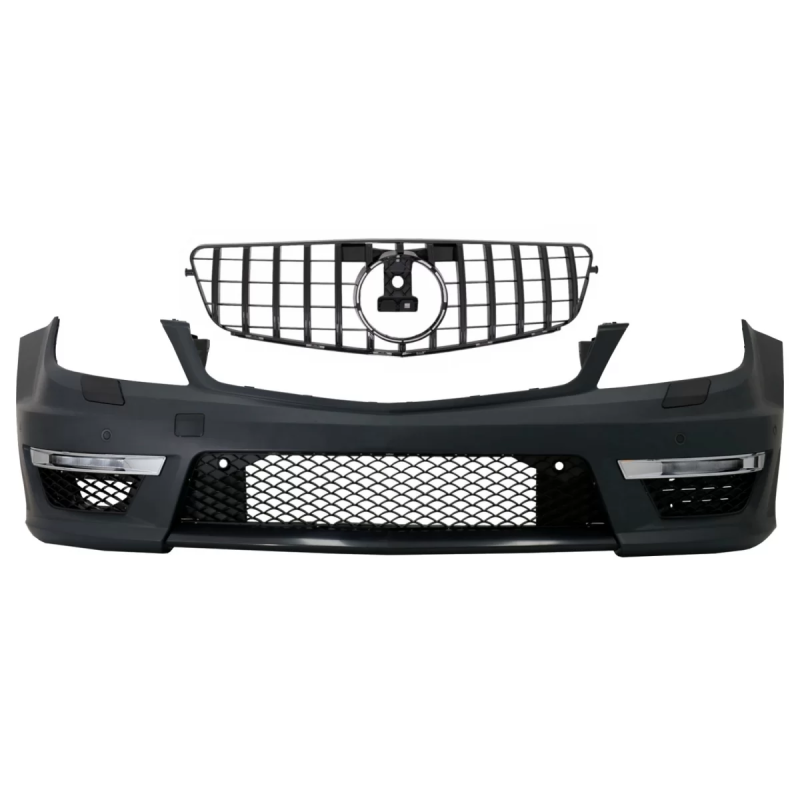 Paraurti anteriore compatibile con Mercedes C-Classe W204 (2012-in poi) C63 design Facelift con Cent
