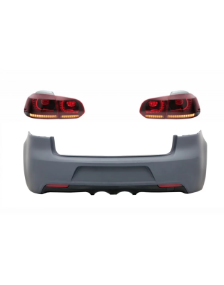 Paraurti posteriore con Fanali posteriori Full LED compatibile con VW Golf 6 VI (2008-2013) R20 desi