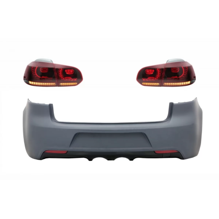 Paraurti posteriore con Fanali posteriori Full LED compatibile con VW Golf 6 VI (2008-2013) R20 desi