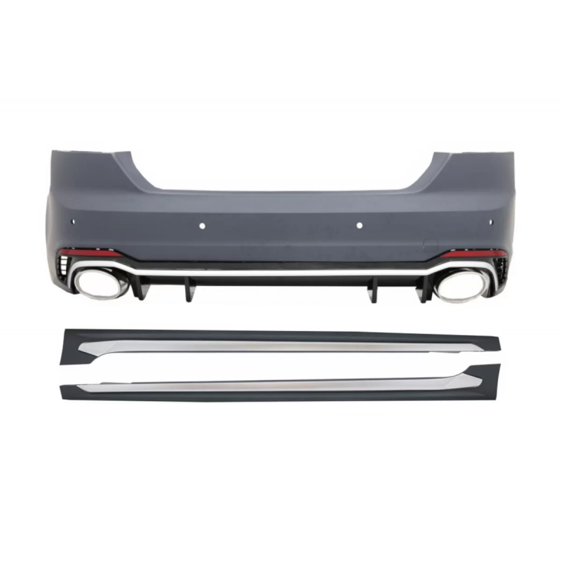 Paraurti posteriore con Minigonne laterali compatibile con Audi A5 F5 Sportback (2017-) Quattro RS5 