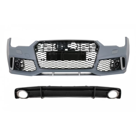 Paraurti anteriore con Diffusore posteriore nero and Terminali di scarico compatibile con Audi A7 4G