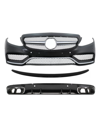 Paraurti anteriore compatibile con Mercedes C-Classe C205 A205 Cabrio (2014-2019) con Trunk Spoiler 