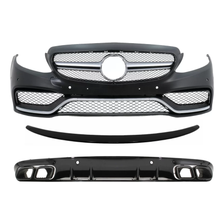Paraurti anteriore compatibile con Mercedes C-Classe C205 A205 Cabrio (2014-2019) con Trunk Spoiler 