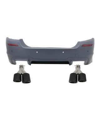 Paraurti posteriore compatibile con BMW 5 Serie F10 (2011-2017) con Dual Twin Terminali di scarico f