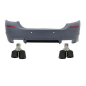 Paraurti posteriore compatibile con BMW 5 Serie F10 (2011-2017) con Dual Twin Terminali di scarico f