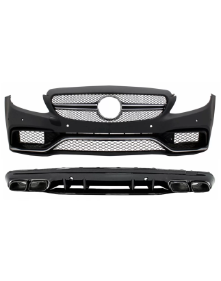 Paraurti anteriore con Diffusore and nero Tips compatibile con Mercedes C-Classe W205 S205 (2014-202