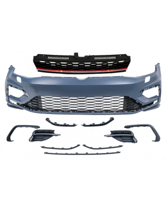 Paraurti anteriore con Central Badgeless Grille compatibile con VW Golf 7.5 (2017-2020) R GTI design