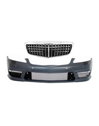 Paraurti anteriore compatibile con Mercedes S-Classe W221 (2005-2012) con Single Frame Griglia anter