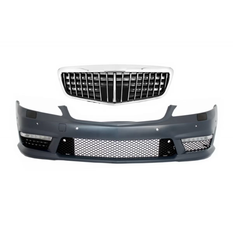 Paraurti anteriore compatibile con Mercedes S-Classe W221 (2005-2012) con Single Frame Griglia anter