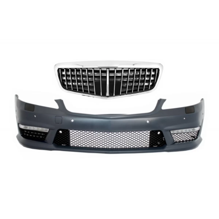 Paraurti anteriore compatibile con Mercedes S-Classe W221 (2005-2012) con Single Frame Griglia anter