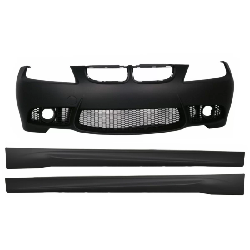 Paraurti anteriore compatibile con BMW 3 Serie E90 Berlina E91 Touring (2004-2008) con Minigonne lat