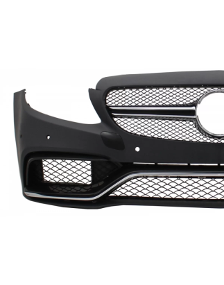 Paraurti anteriore & Diffusore con Terminali di scarico compatibile con Mercedes C-Classe W205 S205 