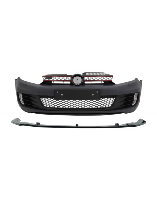 Paraurti anteriore con Lip Extension Spoiler nero lucido compatibile con VW Golf VI Golf 6 (2008-201