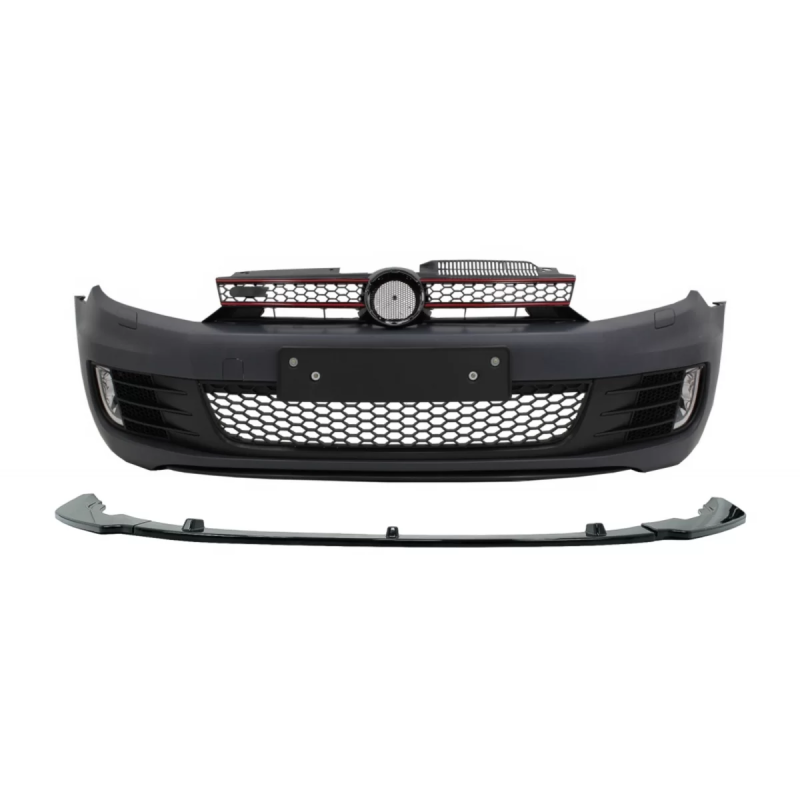 Paraurti anteriore con Lip Extension Spoiler nero lucido compatibile con VW Golf VI Golf 6 (2008-201