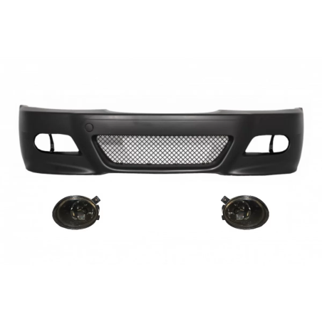 Paraurti anteriore con fendinebbia fumè compatibile con BMW 3 Serie E46 Cabrio Berlina Touring (199
