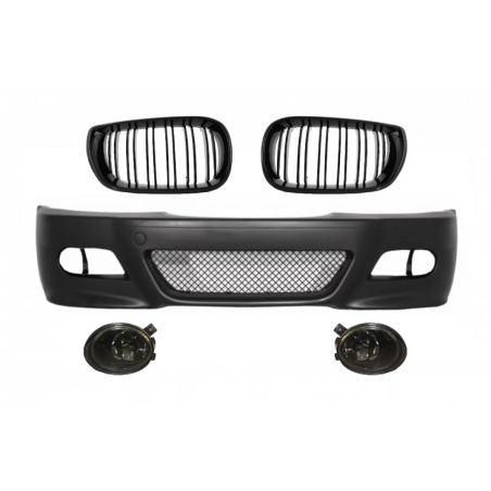 Paraurti anteriore con Fog lights compatibile con BMW 3 Serie E46 (1998-2004) look M3 and Griglie ce