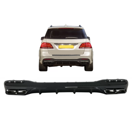 Diffusore posteriore con Terminali di scarico compatibile con Mercedes GLE W166 SUV Sport Line (2015