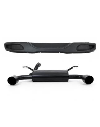 Metal Paraurti posteriore con Complete Impianto di scarico Axle-Back compatibile con Jeep Wrangler R