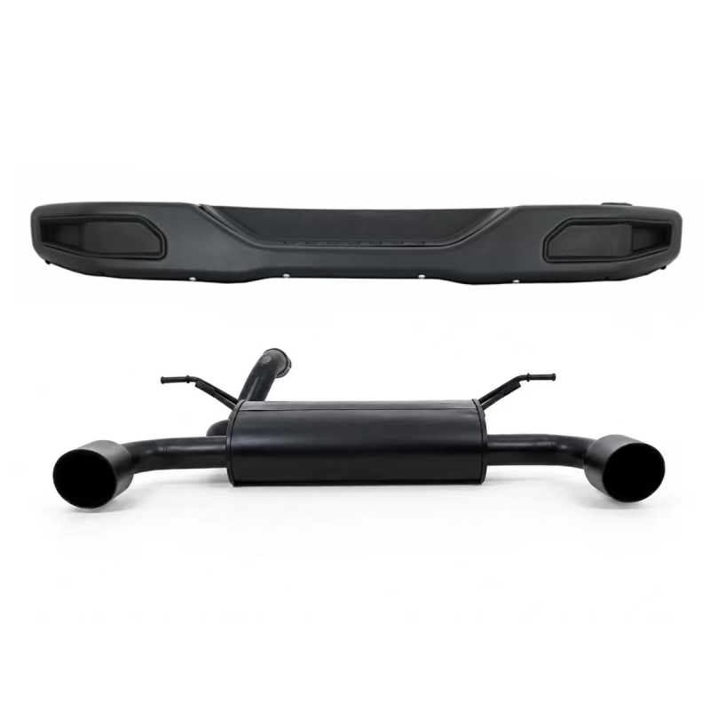 Metal Paraurti posteriore con Complete Impianto di scarico Axle-Back compatibile con Jeep Wrangler R