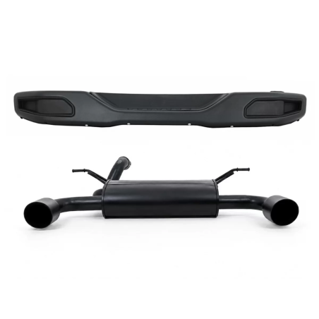 Metal Paraurti posteriore con Complete Impianto di scarico Axle-Back compatibile con Jeep Wrangler R