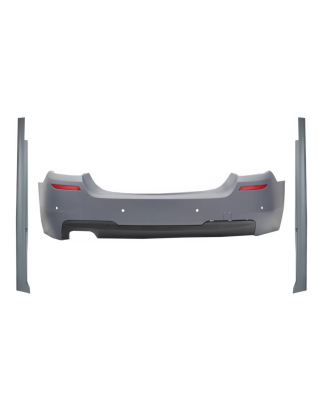 Paraurti posteriore con Minigonne laterali compatibile con BMW 5 Serie F10 (2011-2017) design M-Tech