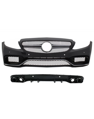 Paraurti anteriore con Diffusore Double Outlet and Terminali di scarico compatibile con Mercedes C-C
