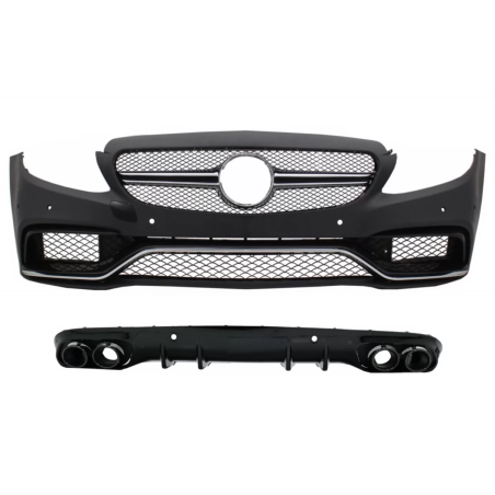 Paraurti anteriore con Diffusore Double Outlet and Terminali di scarico compatibile con Mercedes C-C