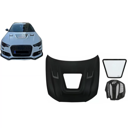 Cofano Cofano con Engine Cover compatibile con Audi A6 C7 4G (2012-2018) GT design (Cod. K-HDAUA64G)