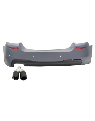 Paraurti posteriore compatibile con BMW 5 Serie F10 (2011-2017) design M-Technik con Exhaust Termina