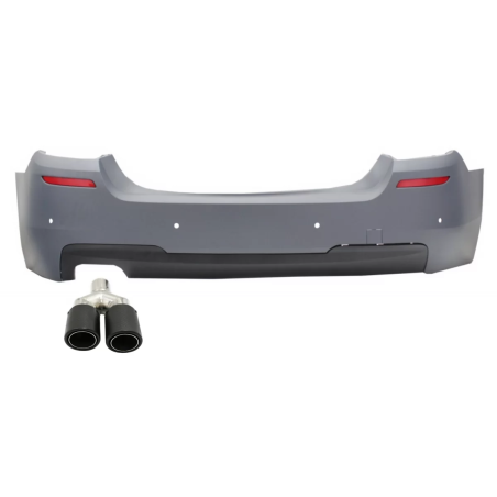 Paraurti posteriore compatibile con BMW 5 Serie F10 (2011-2017) design M-Technik con Exhaust Termina