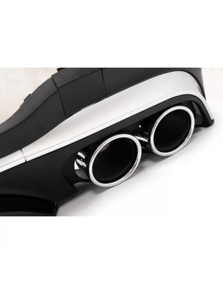 Diffusore posteriore con Silver Terminali di scarico compatibile con Mercedes GLC SUV X253 Facelift 