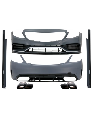 Kit carrozzeria completo con Terminali di scarico compatibile con Mercedes C-Classe W205 Berlina (20
