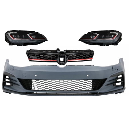 Paraurti anteriore compatibile con VW Golf VII 7 (2013-2017) con LED Fari anteriori Sequential Dynam